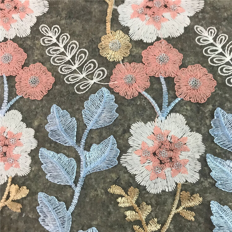 Embroidered Fabric Sequin Evening Polyester for Women's Wear Wholesale 5